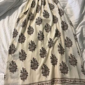 hint of mint medium white cream floral print high neck sleeveless mini dress